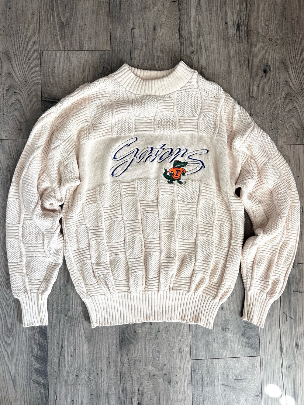 Vintage 90s Florida Gators Antigua Cotton Knit Sweater USA Size Large